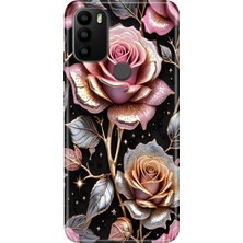 Senada General Mobile Gm 21 Pro Kılıf Desenli Baskılı Tpu Rubber Kapak Gold Gül