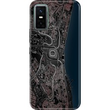 Adasena Infinix Gt 30 Pro Kılıf Desenli Baskılı Tpu Rubber Kapak Siyah Beyaz Stadyum