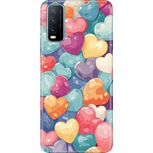 Senada Vivo Y11S Y20 Y20S Kılıf Desenli Baskılı Tpu Rubber Kapak Heart Pattern