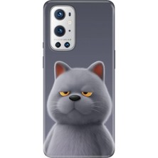 Adasena Oneplus 9 Pro Kılıf Desenli Baskılı Tpu Rubber Kapak Uykulu Kedi