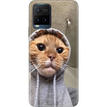 Adasena Vivo Y21S Kılıf Desenli Baskılı Tpu Rubber Kapak Selfie Kedicik