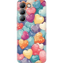 Senada Vivo V30 Lite Kılıf Desenli Baskılı Tpu Rubber Kapak Heart Pattern