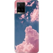 Adasena Vivo Y32 Y33S Kılıf Desenli Baskılı Tpu Rubber Kapak Pembe Bulut