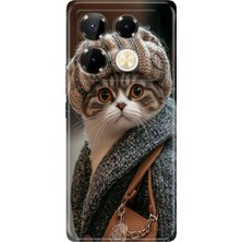 Adasena Infinix Note 40 Pro 5g Kılıf Desenli Baskılı Tpu Rubber Kapak Parisli Kedi