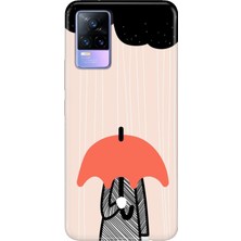 Adasena Vivo V21E Kılıf Desenli Baskılı Tpu Rubber Kapak Yağmur