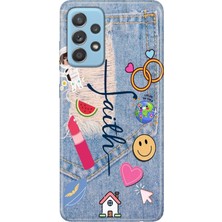 Senada Samsung Galaxy A52 Kılıf Desenli Baskılı Tpu Rubber Kapak Jean