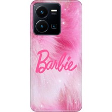 Adasena Vivo Y22S Y35 Kılıf Desenli Baskılı Tpu Rubber Kapak Pink Barb