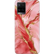 Adasena Vivo Y32 Y33S Kılıf Desenli Baskılı Tpu Rubber Kapak Pembe MERMER32