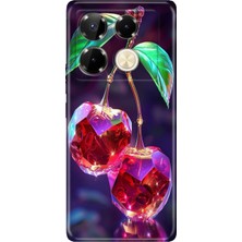 Adasena Infinix Note 40 Pro 5g Kılıf Desenli Baskılı Tpu Rubber Kapak Kristal Kiraz