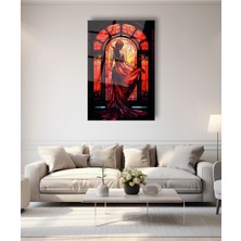 Marsilyan Vitray Kadın Cam Tablo