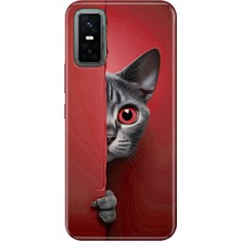 Adasena Infinix Gt 30 Pro Kılıf Desenli Baskılı Tpu Rubber Kapak Red Cat