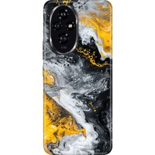 Adasena Honor 200 Pro Kılıf Desenli Baskılı Tpu Rubber Kapak Siyah Sarı 22