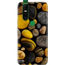 Adasena Infinix S5 Pro Kılıf Desenli Baskılı Tpu Rubber Kapak Renkli Taşlar