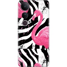 Adasena Vivo V50 Lite Kılıf Desenli Baskılı Tpu Rubber Kapak X-Flamingos