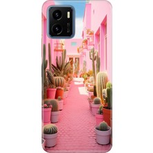 Senada Vivo Y15S Kılıf Desenli Baskılı Tpu Rubber Kapak Kaktüs Adası