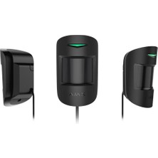 AJAX MotionProtect Plus Kuyumcu Ek K-bant Mikrodalga Sensörüne Sahip Kablosuz IR Hareket Dedektörü Siyah