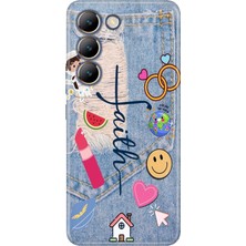 Senada Vivo V30 Lite Kılıf Desenli Baskılı Tpu Rubber Kapak Jean