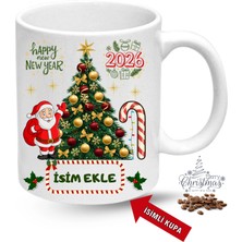 Caisya Yılbaşı Hediyesi Christmas Çam Ağacı Isimli Baskılı Porselen Kupa Bardak