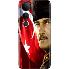 Adasena Vivo V50 Lite Kılıf Desenli Baskılı Tpu Rubber Kapak Mustafa Kemal