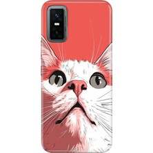 Senada Infinix Gt 30 Pro Kılıf Desenli Baskılı Tpu Rubber Kapak Beyaz Kedi