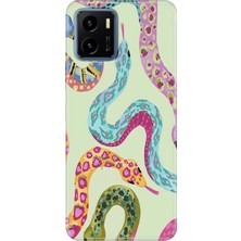 Adasena Vivo Y15S Kılıf Desenli Baskılı Tpu Rubber Kapak Snakes