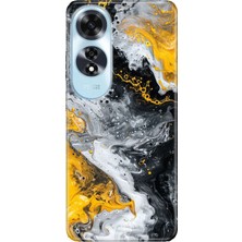 Adasena Oppo A60 Kılıf Desenli Baskılı Tpu Rubber Kapak Siyah Sarı 22