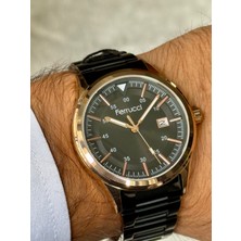 Ferrucci Siyah Renk Siyah Kadranlı Tarihli Erkek Saati