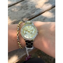 Ferrucci Gold ve Gümüş Iki Renkli Fonksiyonlu Çelik Kordonlu Su Geçirmez Kadın Saati