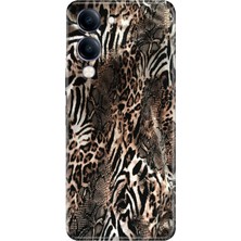 Adasena Vivo Y04 Kılıf Desenli Baskılı Tpu Rubber Kapak Leopar Sanat