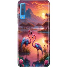 Senada Samsung Galaxy A7 2018 Kılıf Desenli Baskılı Tpu Rubber Kapak FLAMINGO888