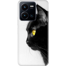 Senada Vivo Y22S Y35 Kılıf Desenli Baskılı Tpu Rubber Kapak Kedi Bakışı