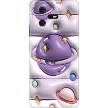 Senada Casper Via A40 Kılıf Desenli Baskılı Tpu Rubber Kapak 3D Space