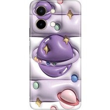 Senada Vivo Y28 Kılıf Desenli Baskılı Tpu Rubber Kapak 3D Space