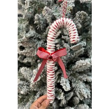 Empressco Beyaz 35 cm Şeker Kamışı Yılbaşı Süsü, Renkli ve Şık Yılbaşı Dekoru Seçeneği