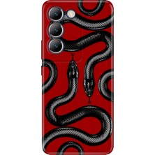 Adasena Vivo V30 Lite Kılıf Desenli Baskılı Tpu Rubber Kapak Yılan Moda