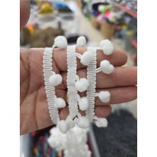 Paşateks Since 1995 1 cm Iç Çamaşır Lastiği-5 Metre Beyaz Ponponlu