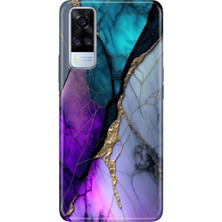 Senada Vivo Y51 Kılıf Desenli Baskılı Tpu Rubber Kapak Altın Tozu