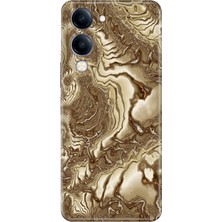 Senada Vivo Y04 Kılıf Desenli Baskılı Tpu Rubber Kapak Golden Hill