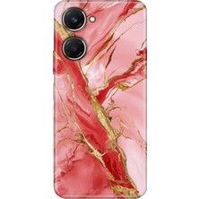 Adasena Vivo Y18 Kılıf Desenli Baskılı Tpu Rubber Kapak Pembe MERMER32