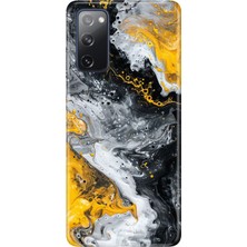 Adasena Samsung Galaxy S20 Fe Kılıf Desenli Baskılı Tpu Rubber Kapak Siyah Sarı 22