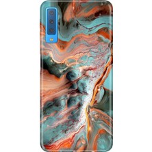 Senada Samsung Galaxy A7 2018 Kılıf Desenli Baskılı Tpu Rubber Kapak Karma Ametist
