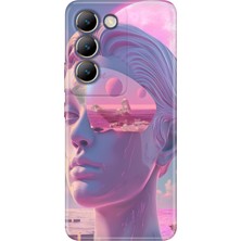 Senada Vivo V30 Lite Kılıf Desenli Baskılı Tpu Rubber Kapak Cyber Girl