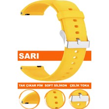  12mm-14mm-16mm-18mm-20mm-22mm-24mm saatlerle uyumlu soft silikon saat kordonu kayışı a72-sarı