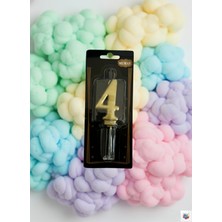 Metalik Gold Rakam Mum 4