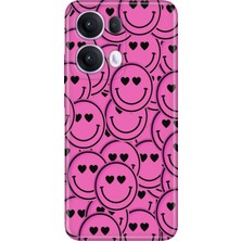 Adasena Oppo Reno 13 Pro Kılıf Desenli Baskılı Tpu Rubber Kapak Pembe Tebessüm