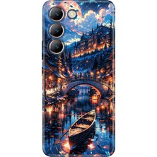 Adasena Vivo V30 Lite Kılıf Desenli Baskılı Tpu Rubber Kapak Venice Night