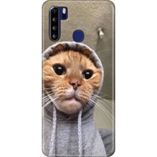 Adasena Reeder P13 Blue Max 6.49" Kılıf Desenli Baskılı Tpu Rubber Kapak Selfie Kedicik