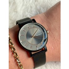 Ajda Bilezik Hediyeli Siyah Hasır Kordonlu Ferrucci Kadın Saati