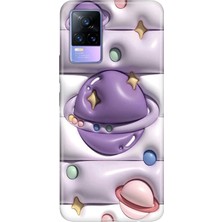 Senada Vivo V21E Kılıf Desenli Baskılı Tpu Rubber Kapak 3D Space