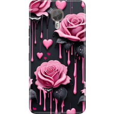 Senada General Mobile Gm 5 Plus Kılıf Desenli Baskılı Tpu Rubber Kapak Akan Güller